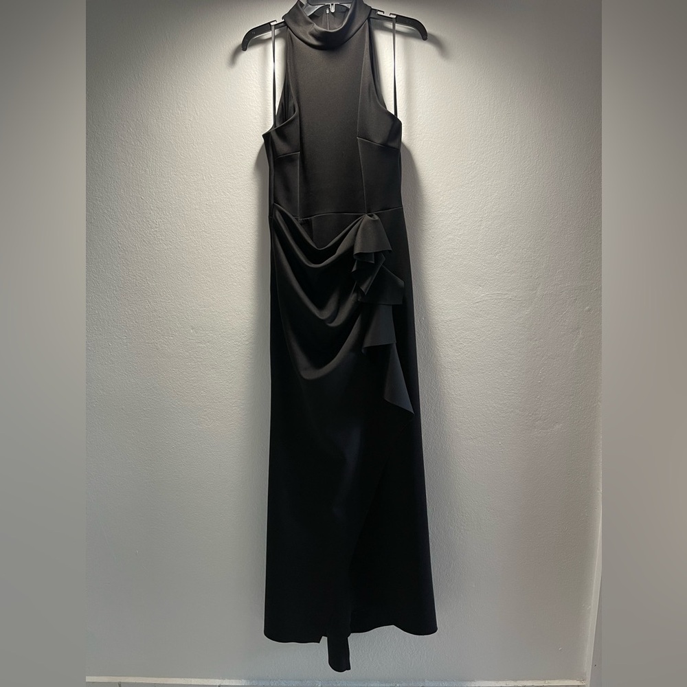 XSCAPE Ruffled Sleeveless Scuba Fit & Flare Dress